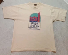 Vtg 80's, 90's Screen Stars Best Single Single Stitch Union Station Men's Size L