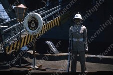 sl10 Original Slide 1950?s  Red Kodachrome  HMS Royal ARC boarding guard 980a