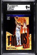 2021-22 Panini Donruss Optic T-Minus 3, 2, 1 Luka Dončić #7 Purple Prizm (SGC 9)