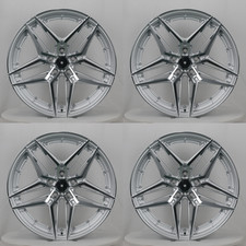 4pcs 19 X 8.5 Jdm Style Wheels 5x114.3 Et35 Cb73.1 Silver Face Chrome Rivets