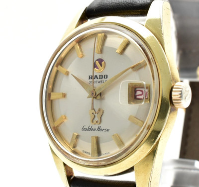 Vintage [EXC+5] Rado Golden Horse 11674 Gold 35mm Automatic Men's Watch JAPAN