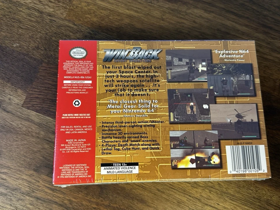Winback Covert Operations for Nintendo 64 N64 Factory Sealed Brand New RARE MINT - Image 3 of 4