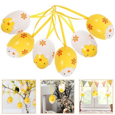 6 Pcs Kunststoff Eier Hängende Eierornamente Dekorative Partygeschenke