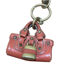 Chloe Paddington Lucchetto Borsa Charm Arancione Marrone Cinturino Pelle Bloc...