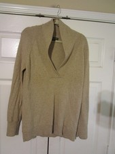 Eddie Bauer Womens Sweater Large Beige Long Sleeve Soft