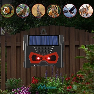 Solar Ultrasonic Nocturnal Wild Animal Repeller with Bionic Eyes Predator Light