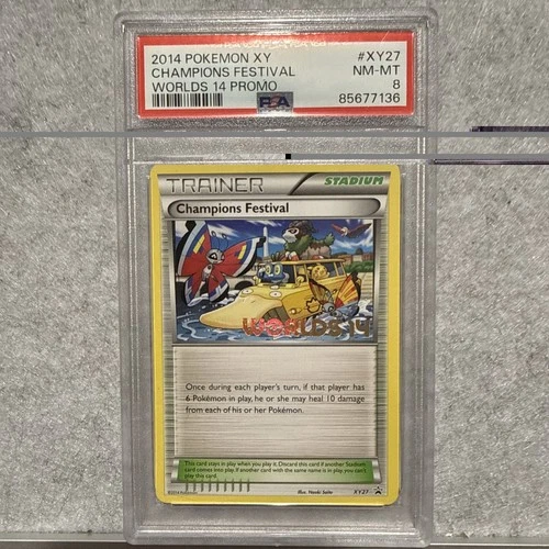 2014 Pokemon World Championships Champions Festival Stadium!! #XY27 PSA 8 NM-MT