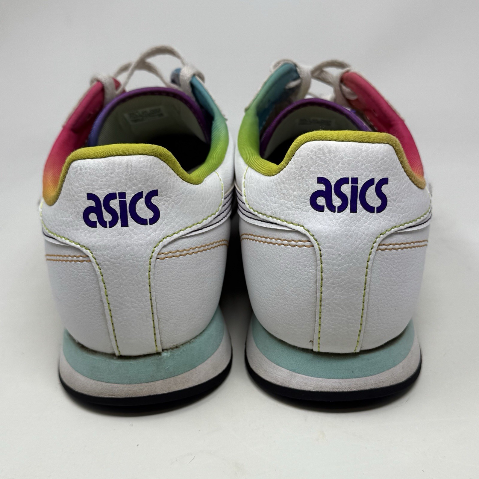 Asics Tiger Runner Shoes Mens 9.5 White Multicolor Leather Running Sneakers thumbnail 10