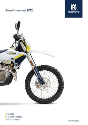 Husqvarna Owners Manual Book Guide 2025 FE 501s US