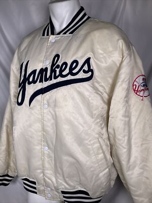 VTG New York Yankees Majestic White Dugout Satin Jacket VTG New York Yankees Majestic White Dugout Satin Jacket