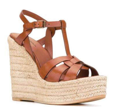 Womens Hemp Rope Wedge High Heel Platform Open Toe Sandal