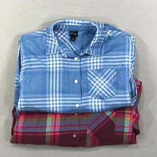 Lot of 2 Art Class Shirts Girl's M (9) Large (10/12) Plaid Button Up Long Sleeve