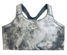 NEW! Nike [3X] Women Plus Size Non-Padded DRI-FIT Gym Bra, Grey/White DJ2744-084