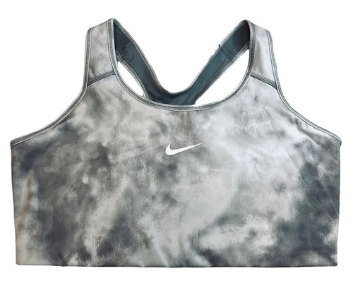 NEW! Nike [3X] Swoosh Yoga Bra Women's Plus Size, Smoke Grey/White DJ2744-084 - Picture 1 of 2