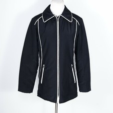 Iceberg Full Zip Snow Jacket Black/White Piping Zip Pockets 40/ S/M