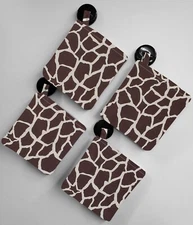 Animal Print Giraffe Pot Holders (Set of 4)