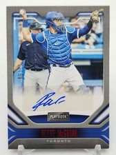 2020 Panini Chronicles Playbook REESE MCGUIRE Red Auto /50 Toronto Blue Jays MLB