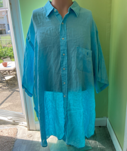 ralph lauren button down teal shirt