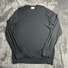 Frank & Oak Black Crewneck Long Sleeve Wool Sweater Size Large