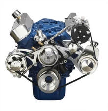 Small Block Ford Serpentine Kit 289 302 Driver's Side WP 3 Bolt Balancer Saginaw