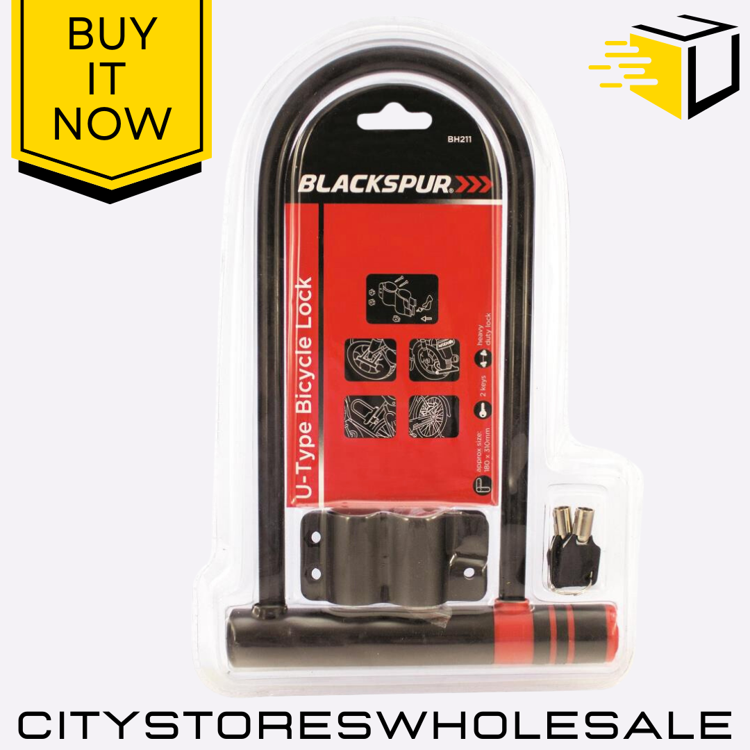 Blackspur 180 x 310mm U-Type Shackle Bicycle Lock Heavy Duty Bike