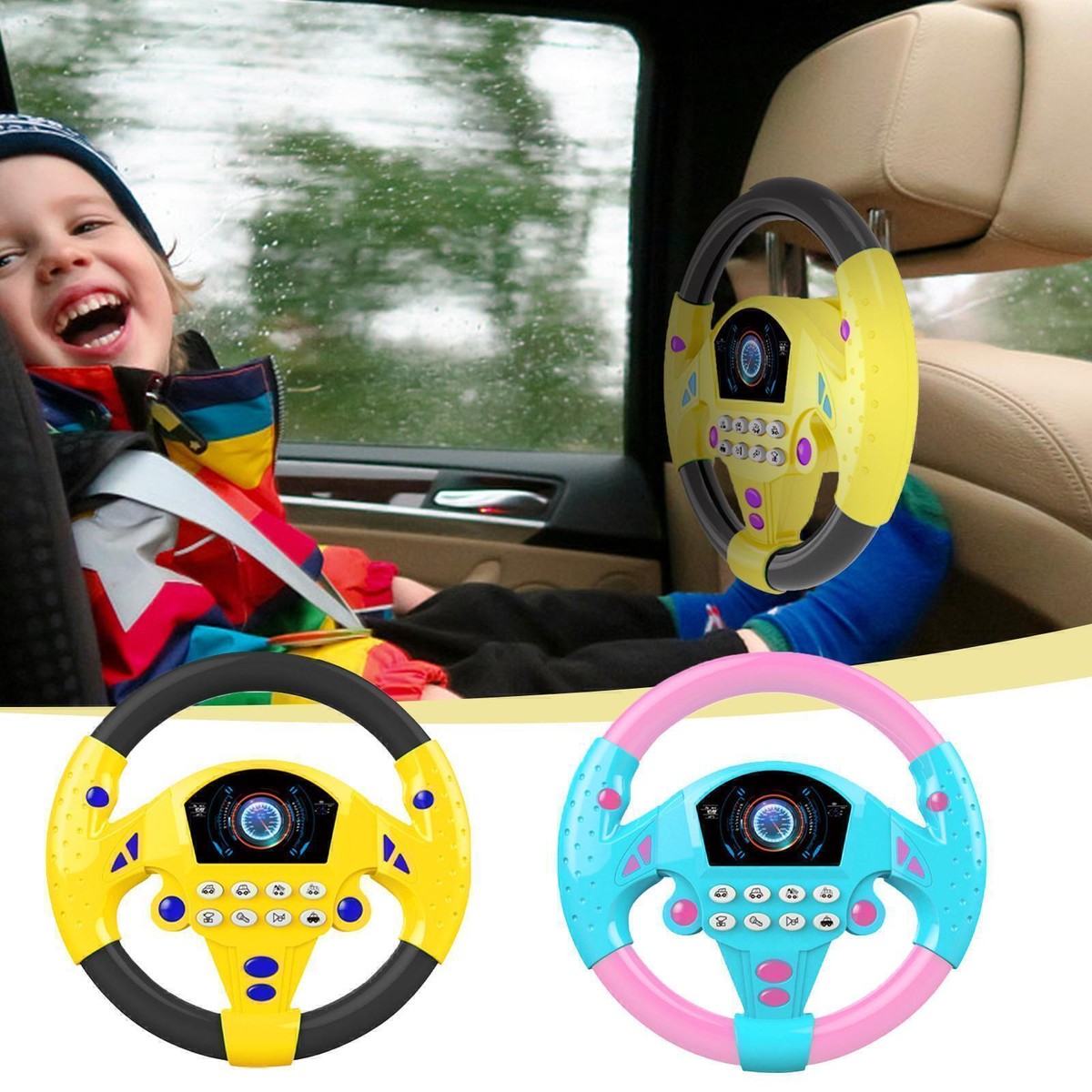 Passenger Seat Childrens Steering Wheel For Car Steering Wheel Toy