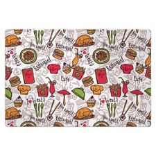 Teppich 60x90 cm Vinylmatte Bodenmatte lebensmittel hamburger pommes