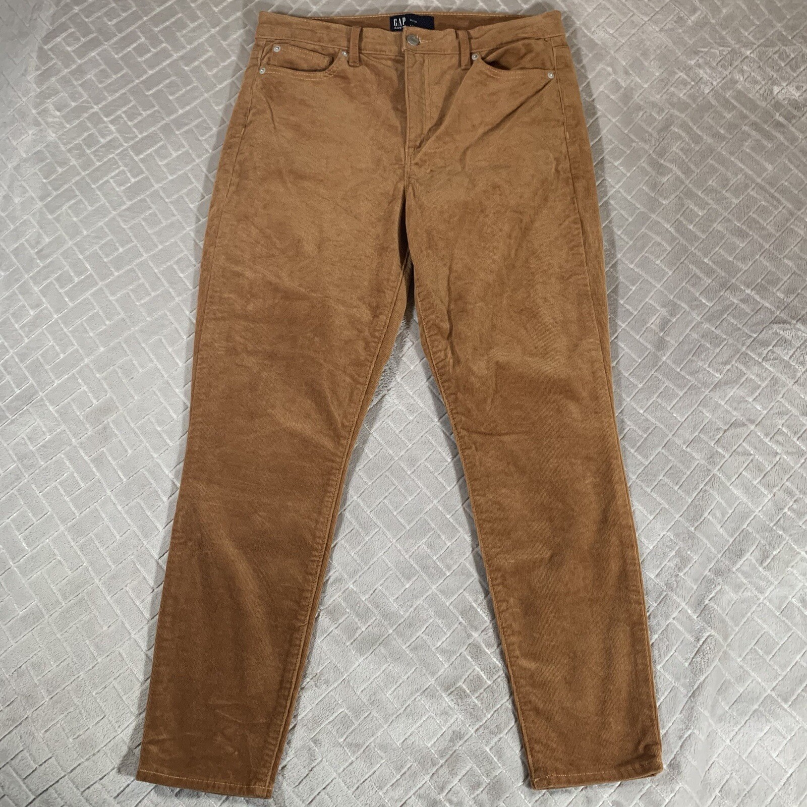 Womens 10 Gap Corduroy Jeans Tan Brown Skinny Ankle L… Gem