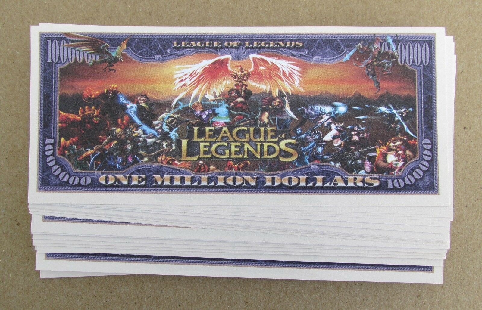50 League Of Legends Fake MONEY NOVELTY  WHOLESALE NOVELTY MILLION DOLLAR BILLS