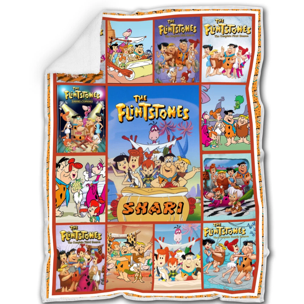 Personalized The Flintstones Blanket, Custom Name Quilt