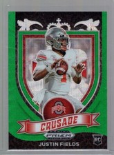 2021 Panini Prizm Draft Picks Prizms Green Wave #163 Justin Fields Crusade RC
