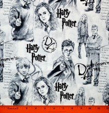 Harry Potter Fabric - HALF YARD - Sewing Quilting - 100 Cotton - Ron Hermione