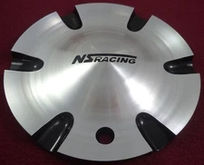 NS Racing Wheels Silver / Gloss Black Custom Wheel Center Cap # C-053-1