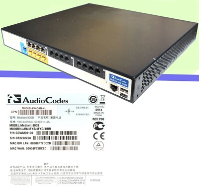 Audiocodes Mediant 500L with 4 BRI Voice Interf and 4 Fast Ethernet LAN Audiocodes Mediant 500L with 4 BRI Voice Interf and 4 Fast Ethernet LAN