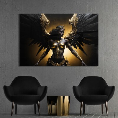   LUXUS GOLDEN ENGELFRAU, WANDBILD KUNSTDRUCK LEINWAND, ACRYLGLAS, POSTER DEKO