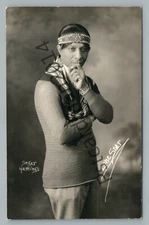 Swaggering Indian Man “Lone Star” Sweater Jewelry Art Nouveau Scarf—Studio Photo