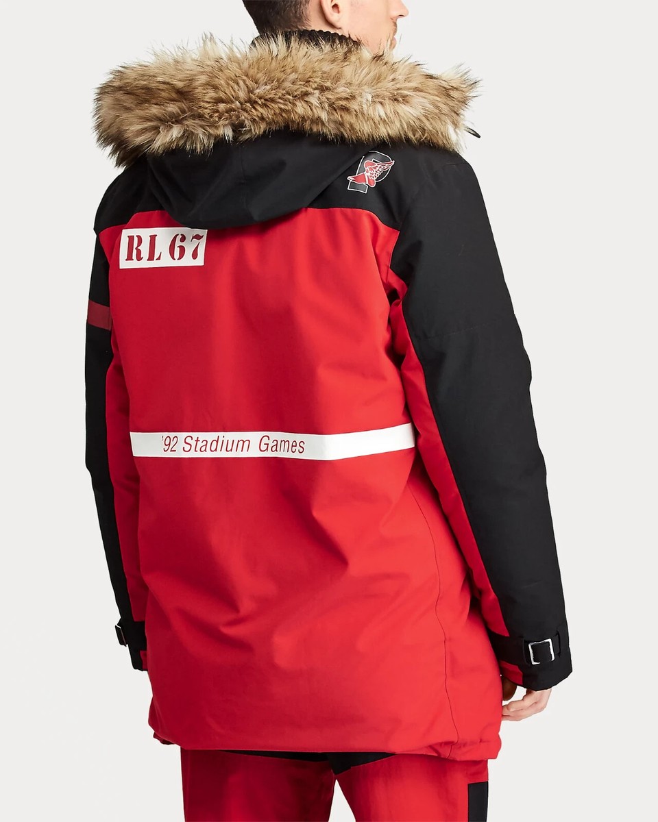 Polo Ralph Lauren Winter Stadium Down Parka Jacket Fur Hood | eBay