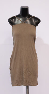 Pretty Little Thing Women's Halterneck Strap Bodycon Dress EJ2 Mocha Size US:12 