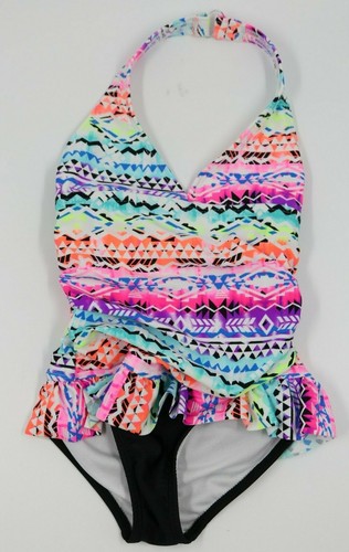 Op Little Girls Multi Color 1 Piece Swimsuit Bathing Suit Swimwear XS 4/5 NWOT - Picture 3 of 3