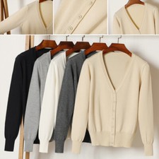 Womens Ladies Long Sleeve Cardigan Knitted Tops Outwear Size S M L XL XXL