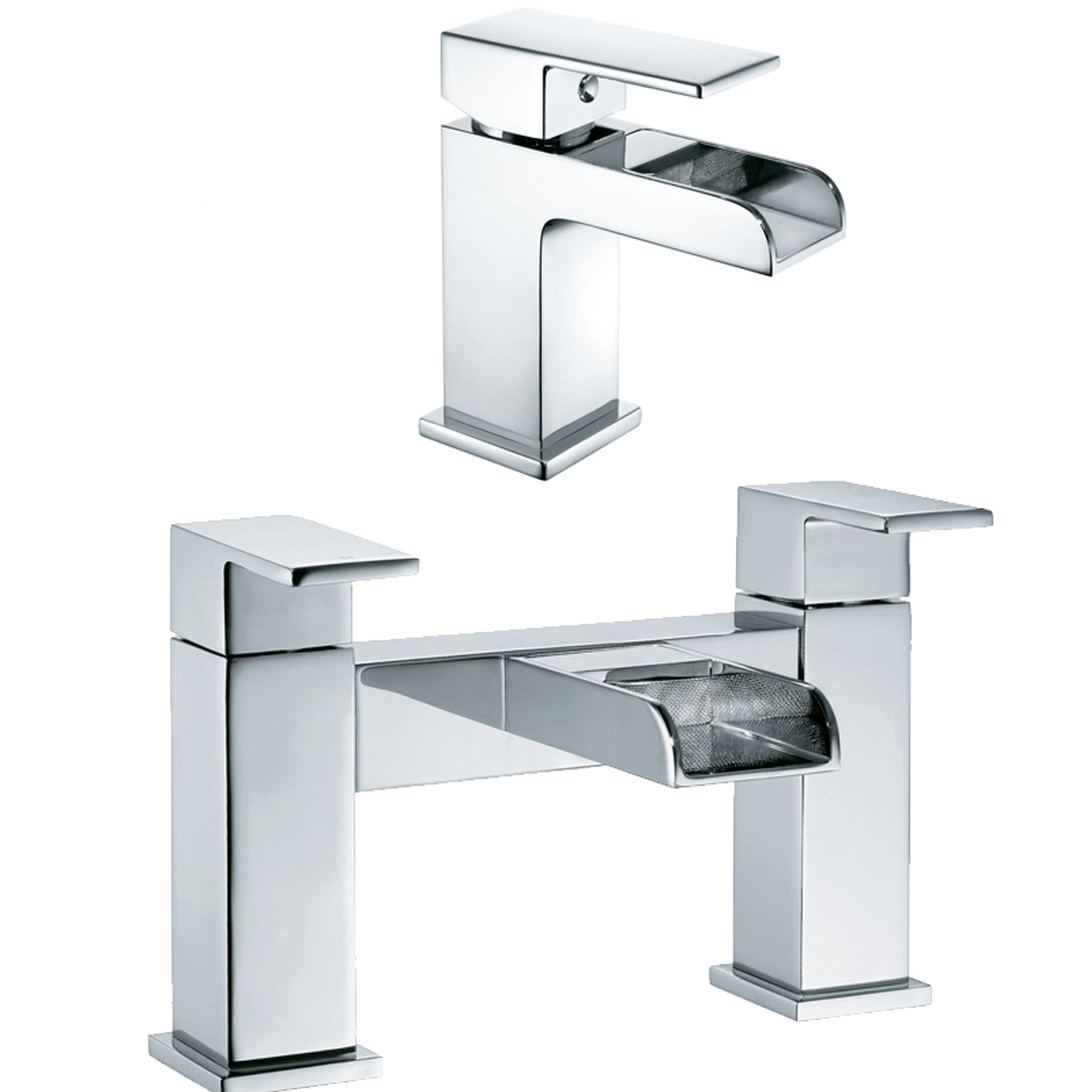 Waterfall Cascade Bathroom Taps, Basin Taps, Freestanding Bath Shower