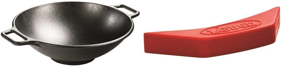 Wok de hierro fundido sazonado Lodge BOLD 14 pulgadas; utensilios de cocina de diseño delantero Foto 4 de 4