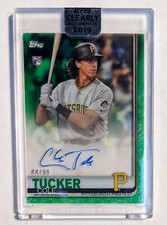 2019 Topps Clearly Authentic Cole Tucker Auto Green /99 RC #CAA-CT Rockies