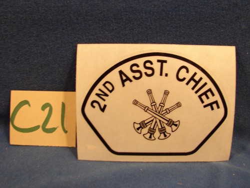 C21 FIRE FIGHTER REFLECTIVE HELMET CAR TRUCK WINDOW STICKER BLACK 2nd ASST CHIEF