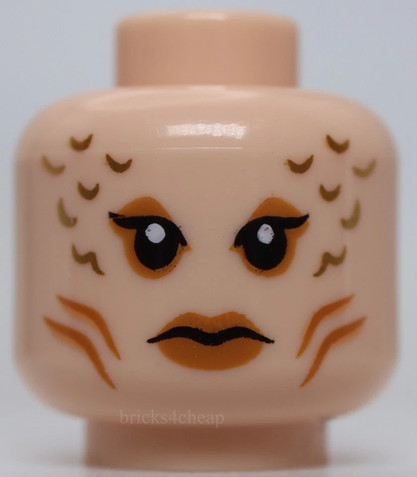 Lego Cabeza Doble Cara Sirena Femenina con Marrón Oscuro Triste Cejas y Escamas de Lágrima Foto 2 de 2