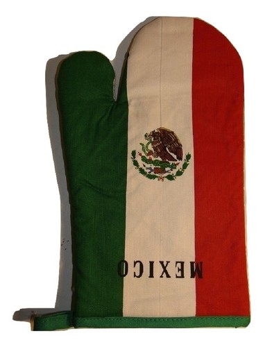 Country of Mexico Mexican Green White Red BBQ Barbeque Apron Cook Set - Picture 3 of 4