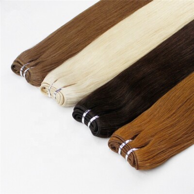 Double Weft Human Hair Extensions Sew In Weave Real Remy Indian Thick Hair 100g