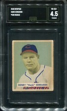 1949 Bowman #136 Henry Edwards Cleveland Indians - Rookie Card - GMA 4.5 VG/Ex+ 