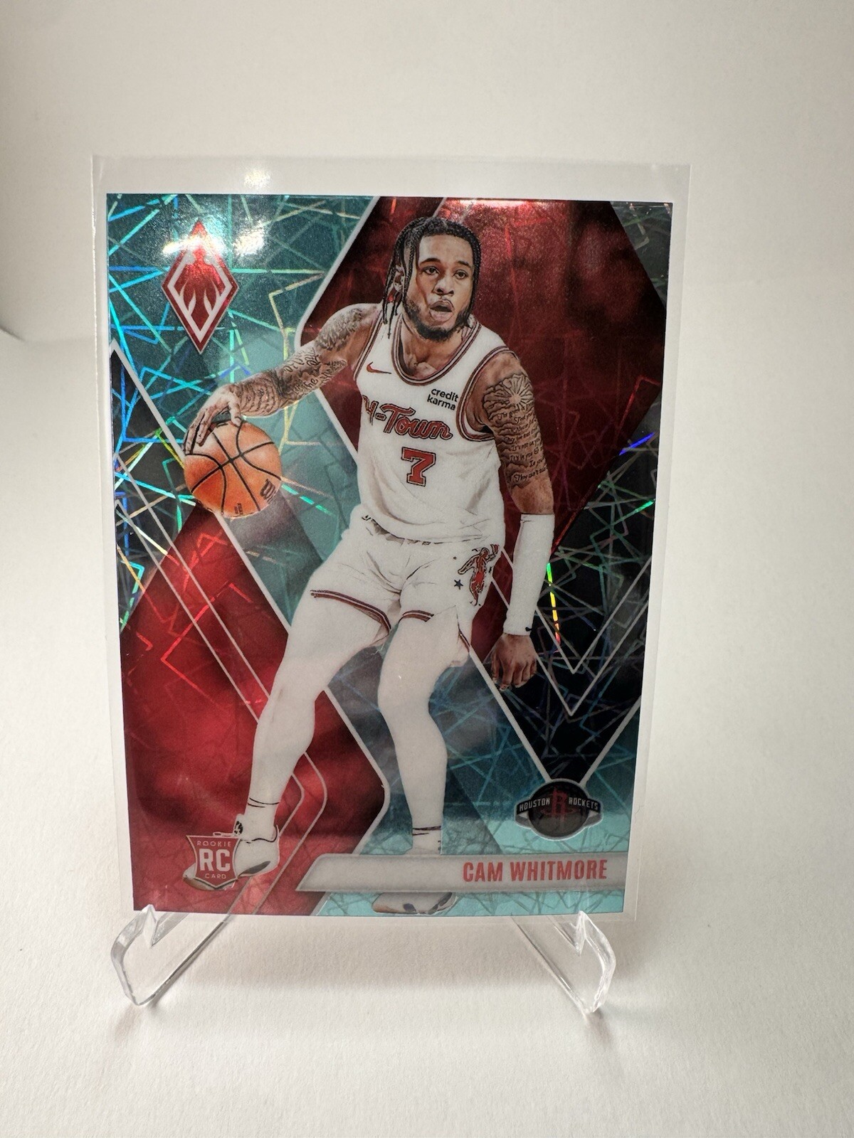 2023-24 Panini Phoenix #294 Cam Whitmore Teal Lazer Houston Rockets RC