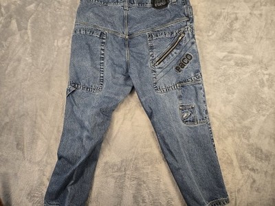 Vintage Paco Jeans Mens 46x30 Baggy Wide Leg Skate Hip Hop Denim 90s Y2K (42x30)